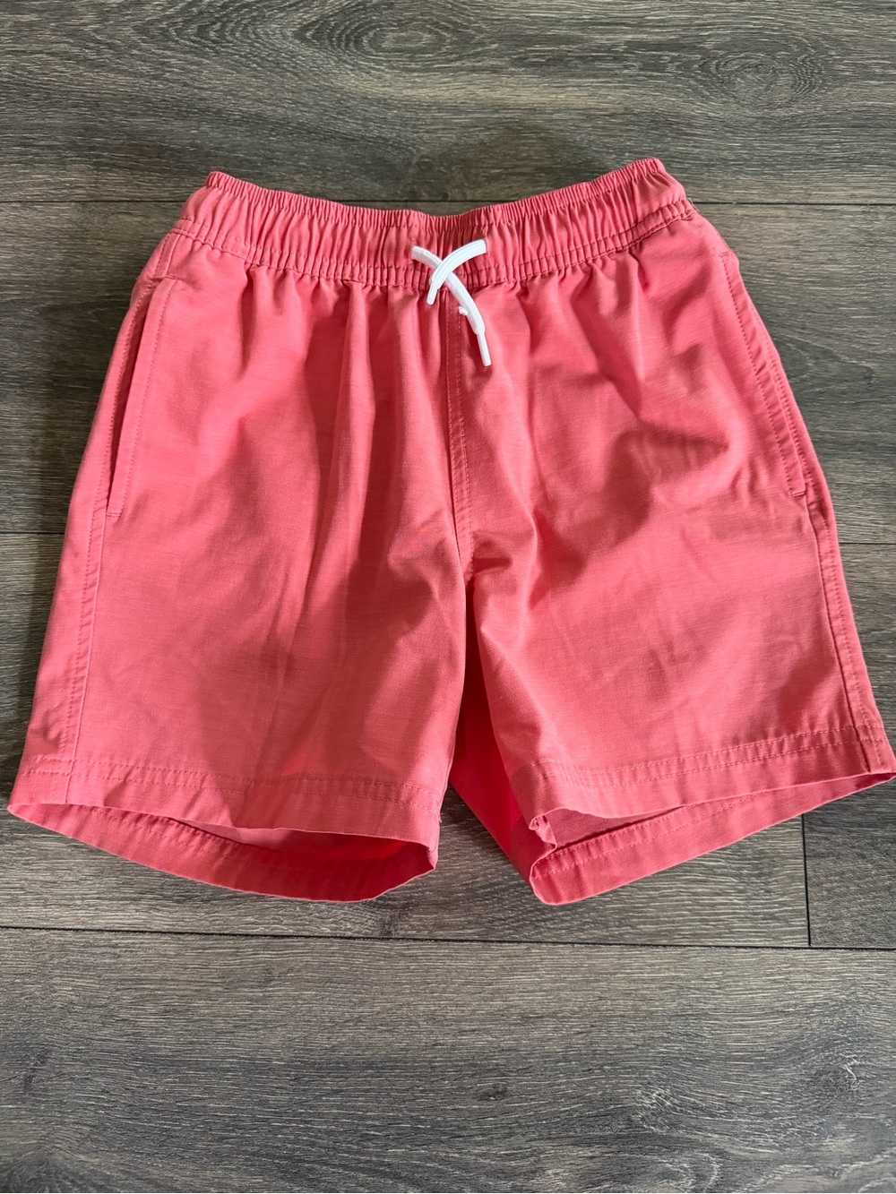 Sz 8 boys Coral Elastic-Waist Shorts with Drawstring
